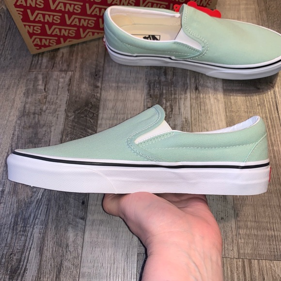 Vans aqua green slip on shoes sneakers - Picture 4 of 6